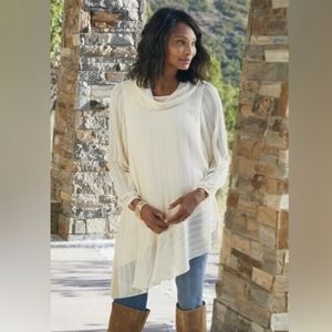 NWT Soft Surroundings Neapolitan asymmetrical boho tunic top in natural size L
